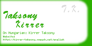 taksony kirrer business card